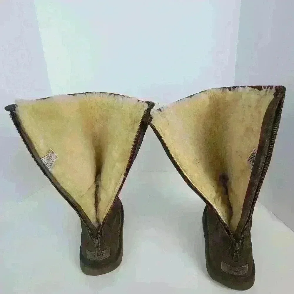 Ugg Knightsbridge Tall Chocolate suede boots Sz 6